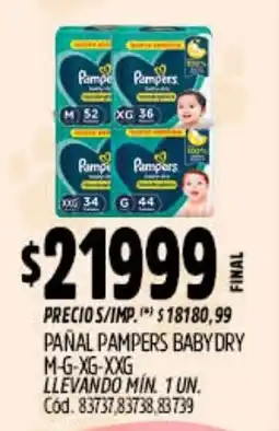 Supermercados Yaguar Pampers pañal baby dry oferta
