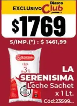 Diarco La serenisima leche sachet oferta
