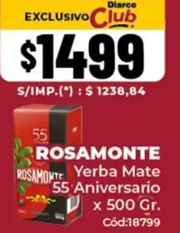 Diarco Rosamonte yerba mate oferta