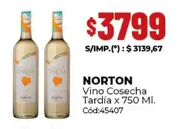Diarco Norton vino cosecha tardía oferta