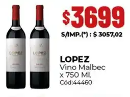 Diarco Lopez vino malbec oferta