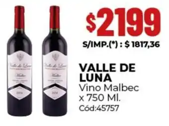 Diarco Valle de luna vino malbec oferta
