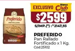 Diarco Preferido pan rallado fortificado oferta