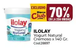 Diarco Ilolay yogurt natural cremoso oferta