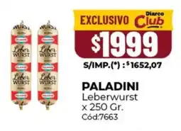 Diarco Paladini leberwurst oferta