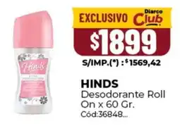 Diarco Hinds desodorante roll on oferta