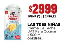 Diarco Las tres niñas crema de leche uat para cocinar oferta