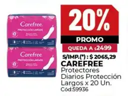 Diarco Carefree protectores diarios protección largos oferta