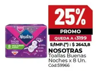 Diarco Nosotras toallas buenas noches oferta