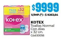 Diarco Kotex toallas normal con alas oferta