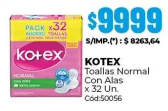 Diarco Kotex toallas normal con alas oferta