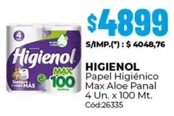 Diarco Higienol papel higiénico max aloe panal oferta
