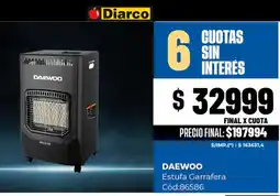 Diarco Daewoo estufa garrafera oferta