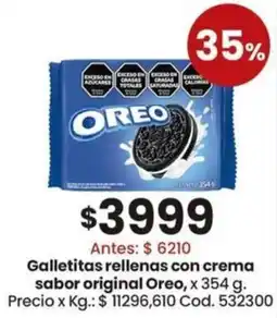 Coto Oreo galletitas rellenas con crema sabor original oferta