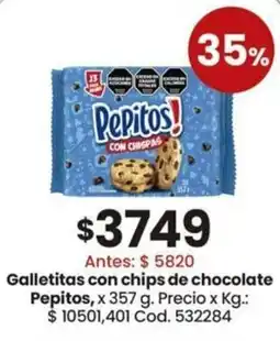 Coto Pepitos galletitas con chips de chocolate oferta