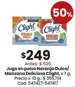 Coto Clight jugo en polvo naranja dulce/ manzana deliciosa oferta