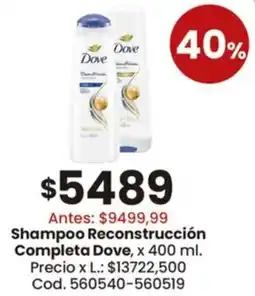 Coto Dove shampoo reconstrucción completa oferta