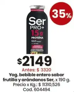 Coto Ser yog.bebible entero sabor frutilla y arándanos oferta