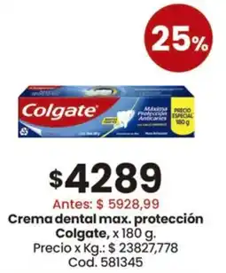 Coto Colgate crema dental max. protección oferta
