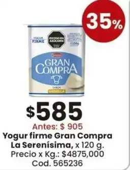 Coto La serenísima yogur firme gran compra oferta