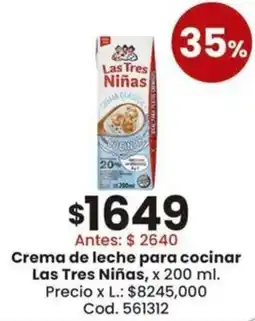 Coto Las tres niñas crema de leche para cocinar oferta