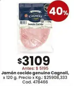 Coto Cagnoli jamón cocido genuino oferta