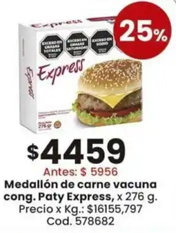 Coto Paty express medallón de carne vacuna cong. oferta
