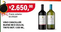 Supermercados Damesco Canciller vino blend bco dulce, tinto bot. oferta