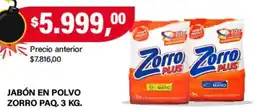 Supermercados Damesco Zorro jabón en polvo paq. oferta