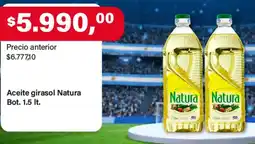Supermercados Damesco Natura aceite girasol bot. oferta