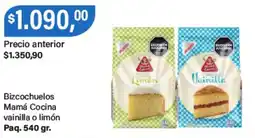 Supermercados Damesco Mamá cocina bizcochuelos vainilla o limón paq. oferta