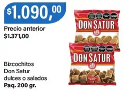 Supermercados Damesco Don satur bizcochitos dulces o salados paq. oferta