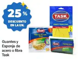 Supermercados Damesco Task guantes y esponja de acero o fibra oferta