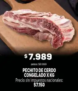 Makro Pechito de cerdo congelado oferta