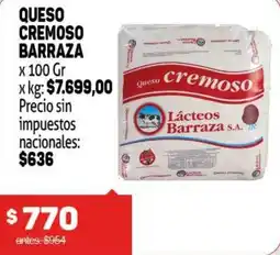 Makro Lácteos barraza queso cremoso oferta