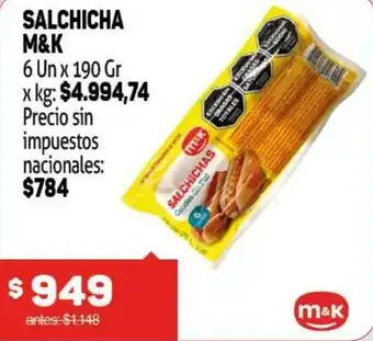 Makro M&K salchicha oferta