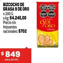 Makro 9 de oro bizcocho de grasa oferta