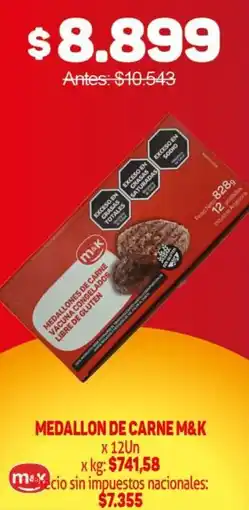 Makro M&K medallon de carne oferta