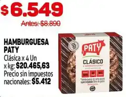 Makro Paty hamburguesa clásica oferta
