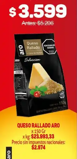 Makro Aro queso rallado oferta