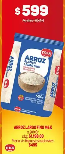 Makro M&K arroz largo fino oferta