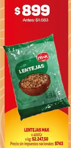 Makro M&K lentejas oferta