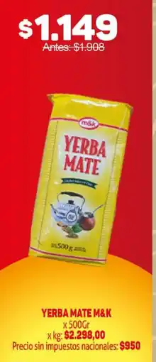 Makro M&K yerba mate oferta