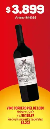 Makro Piel de lobo vino cordero oferta