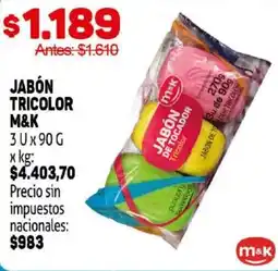 Makro M&K jabón tricolor oferta