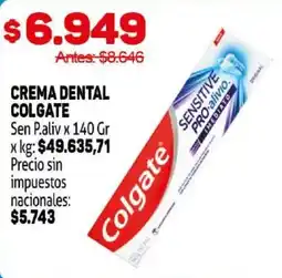 Makro Colgate crema dental sen p.aliv oferta