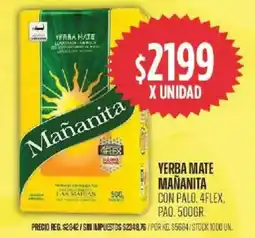 Supermercados Vea Mañanita yerba mate con palo oferta