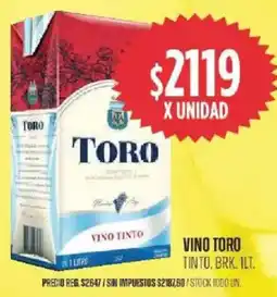 Supermercados Vea Toro vino tinto, brk. oferta
