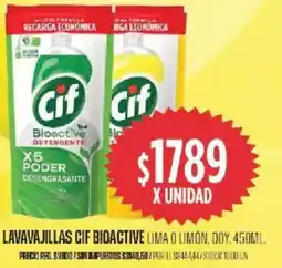 Supermercados Vea Cif lavavajillas bioactive lima o limón, doy. oferta