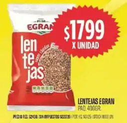 Supermercados Vea Egran lentejas paq oferta